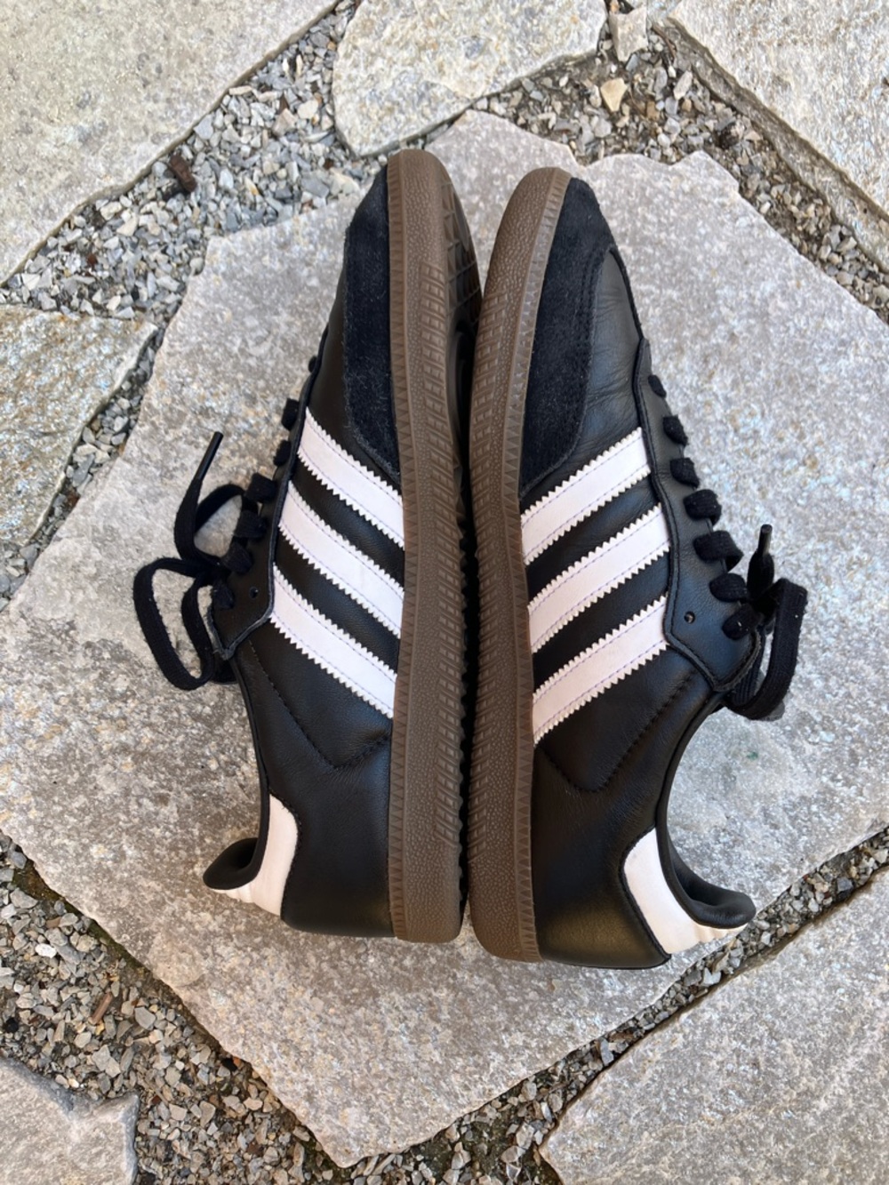 adidas Samba OG Black with White Stripes and Brown Gum Sole - Picture 7 of 17